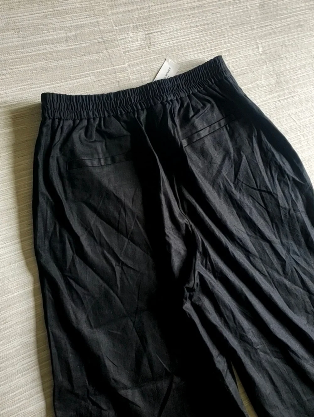 Banana Republic Linen Blend Wide Leg Cropped Pull-On Pants Black S, M, L, XL NWT